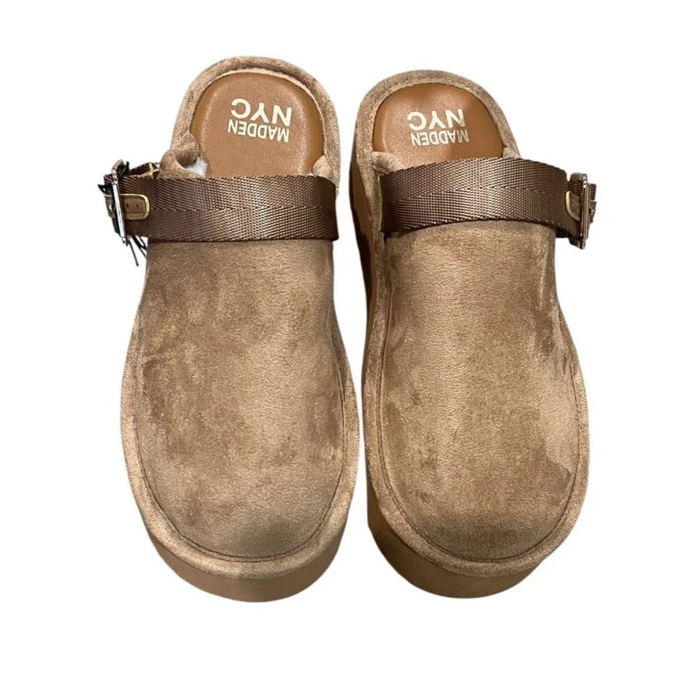 Madden NYC Youth Girls Platform Clog Faux Shearling Lining Size 4 NWT Chunky
